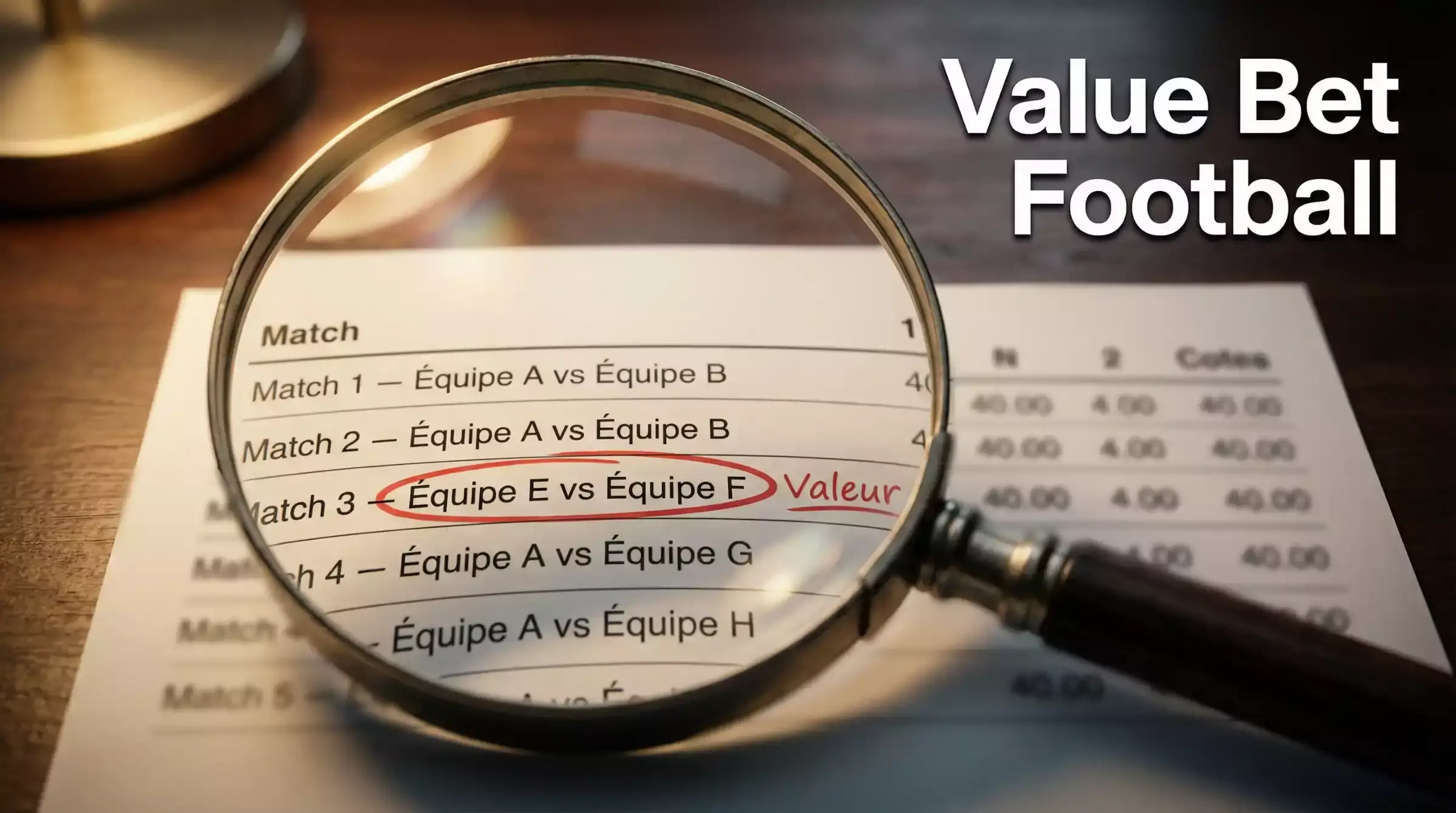 Value bet football — méthode pour trouver les cotes sous-évaluées